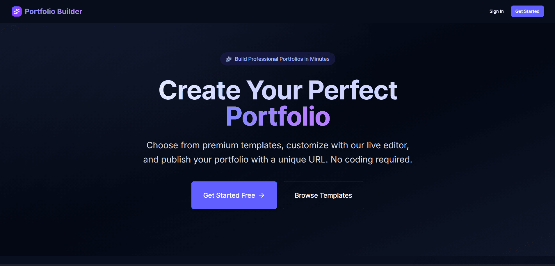 Portfolio Builder - Project Screenshot